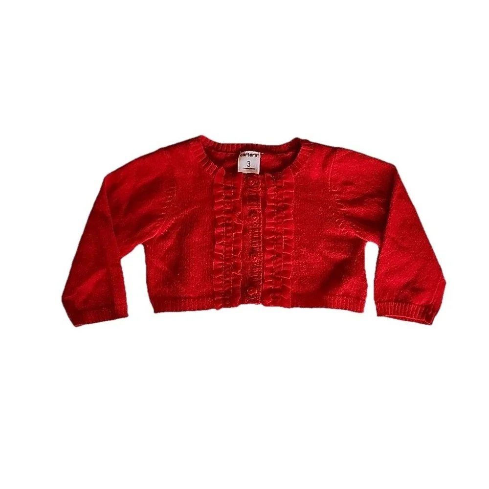 Holiday Dress Bloomers Sweater Christmas Party‎ 3 Piece Red Infant Girls Sz 3M